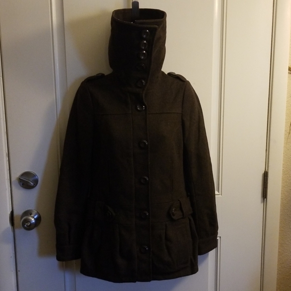 H&M Brown Pea Coat - Picture 3 of 8